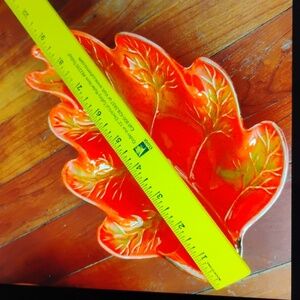 CALIFORNIA POTTERIES ORANGE LEAF MCM Vintage  POTTERY Candy DISH